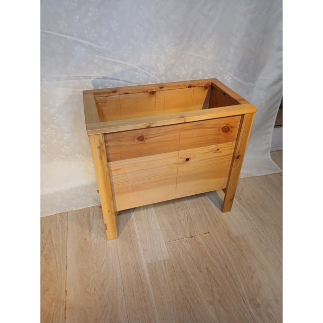 Early 21st Century Custom Handcrafted Cedar Standing Planter Box With Mortise and Tenons For Sale - Image 5 of 6