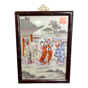 Mid 20th Century Chinese Famille Rose Porcelain Wall Plaque
