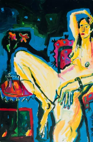 'Nude Seated in Interior' by Myra Dorn Eastman 1994