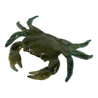 Ceramic Blue Crab Sculpture For Sale