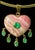 Large Rhodochrosite Heart Pendant With Emeralds & 14k Gold For Sale - Image 13 of 14