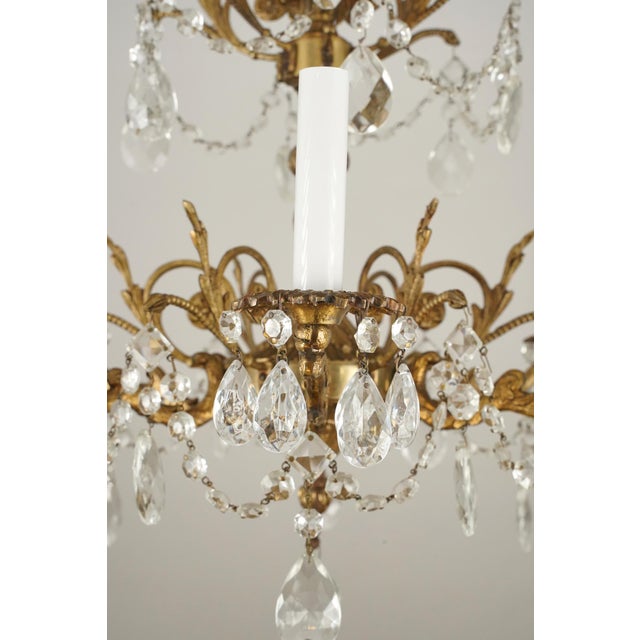 Spanish Rococo Revival Gilt Crystal Chandelier For Sale - Image 6 of 12