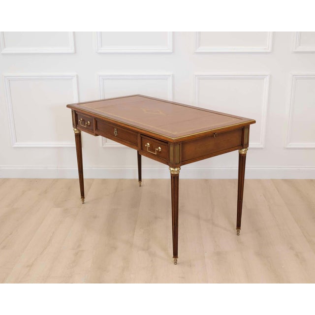 Mid 20th Century French 20th Century Louis XVI Style Flat Desk For Sale - Image 5 of 11