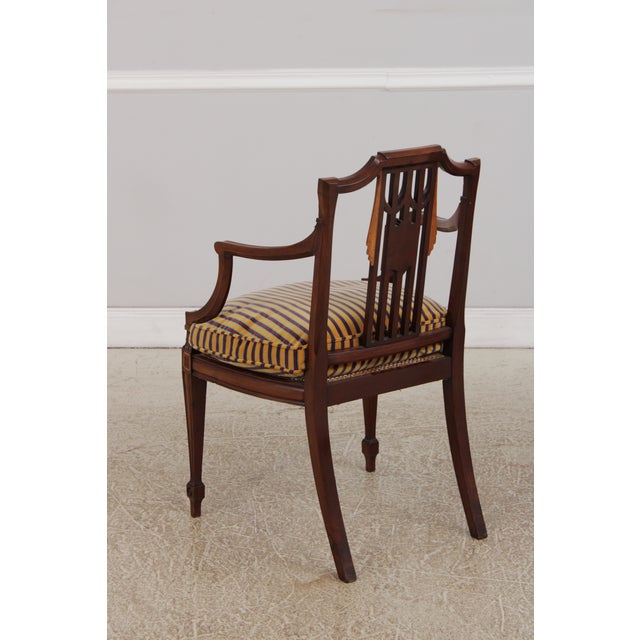 Wood Pair of Vintage Adams Style Painted Arm Chairs For Sale - Image 7 of 18
