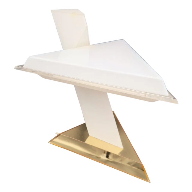 Italian Table Lamp in Opal Acrylic Glass by Nina Ricci, 1970s For Sale