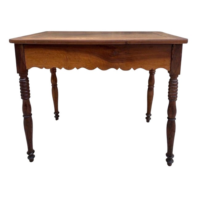 Late 19th Century Provincial Farmhouse Table in Solid Walnut For Sale
