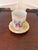 Mid-Century Porcelain Rose Cachepot With Gold Trim With Matching Plate For Sale - Image 10 of 12