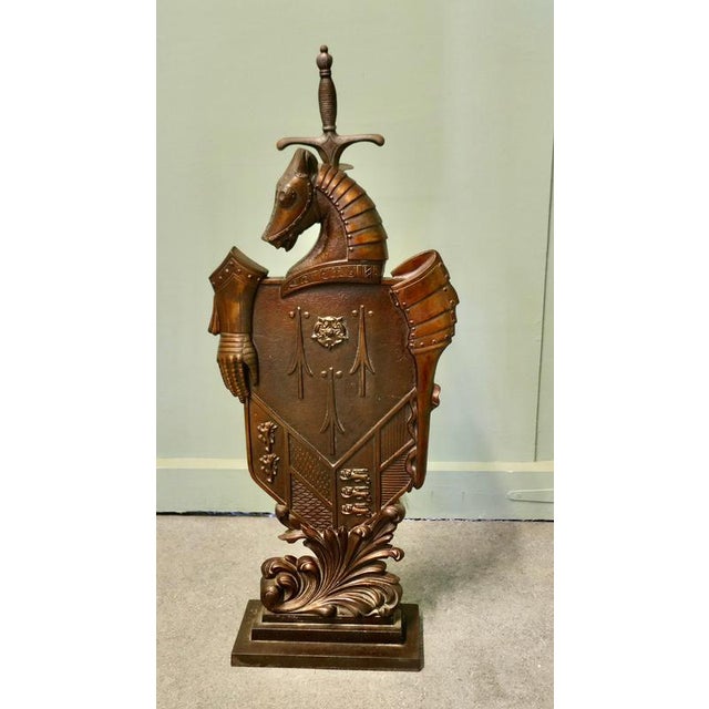 Iron Armoured Knight and Horse Companion Fire Tools, 1930, Set of 4 For Sale - Image 6 of 7