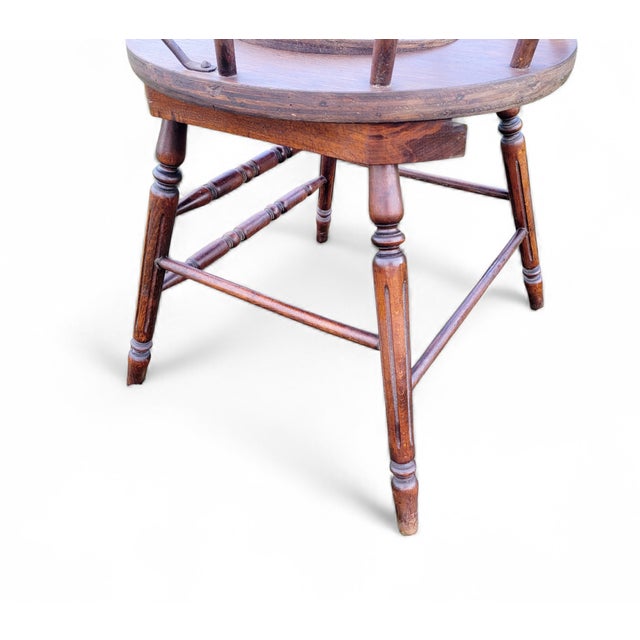 Black Antique Dutch Folk Art Commode Chair in Oak with Iron Hoop Back, 19th Century For Sale - Image 8 of 17