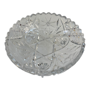 Vintage Brilliant Cut Etched Footed Crystal Bow.