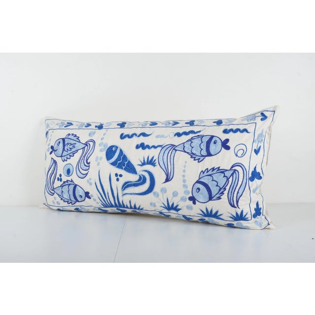 Mid-Century Modern Animal Motif Suzani Pillow Cover For Sale - Image 3 of 5