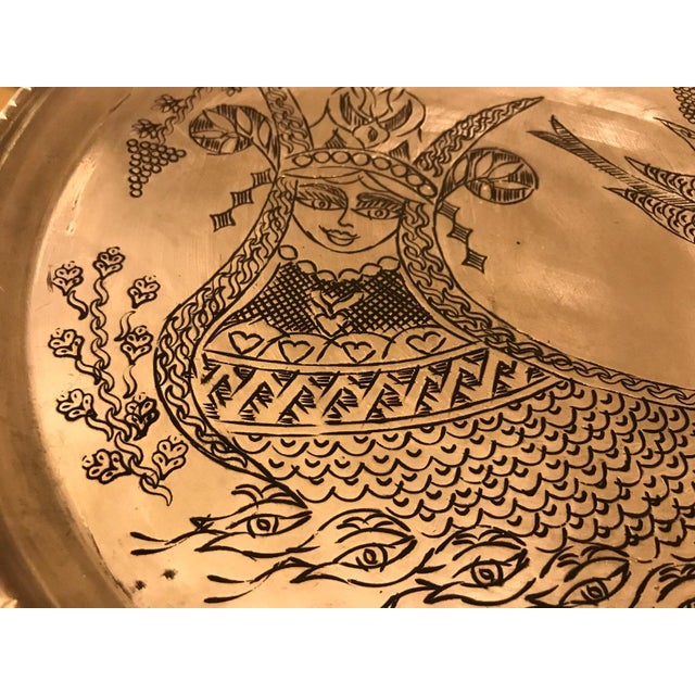 Silver Solid Copper Hand Carved Mythological Wall Art For Sale - Image 8 of 9