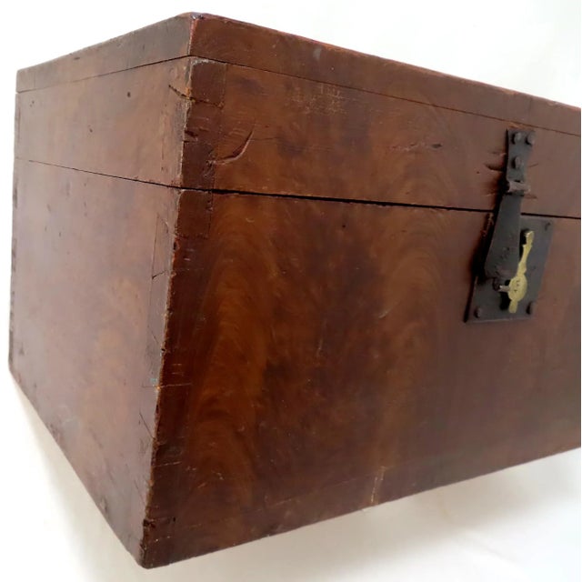Mid 19th Century Antique Faux Burl Mahogany Grain Painted Document Box For Sale - Image 10 of 13