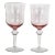 1970s Pink Glass Clear Stem Wine Glasses Large Goblet Denby Aurora Rose Glass Krosno Water- a Pair For Sale