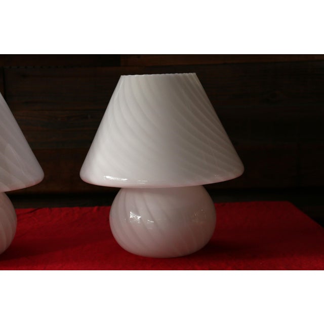 A classic icon of Italian design, this beautiful pair of sculptural mushroom-style table lamps is handcrafted from milky...
