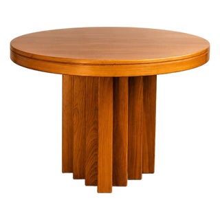 An Exceptional Italian Brutalist Dining Table in Oak, 1970s For Sale