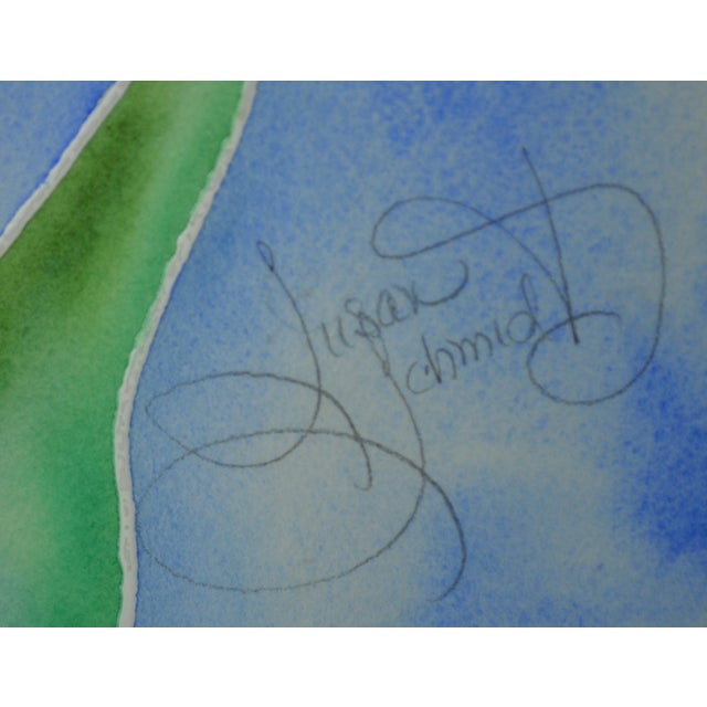Contemporary Late 20th Century Original Modern Floral Abstract Painting Signed For Sale - Image 3 of 6