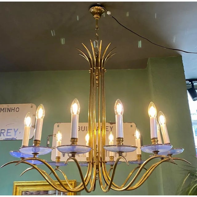Vintage Twelve-Arm Chandelier, 1950s For Sale - Image 6 of 18