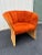 Orange 1960's Sculptural Rattan Barrel Chairs in Original Orange Chenille- A Pair For Sale - Image 8 of 12