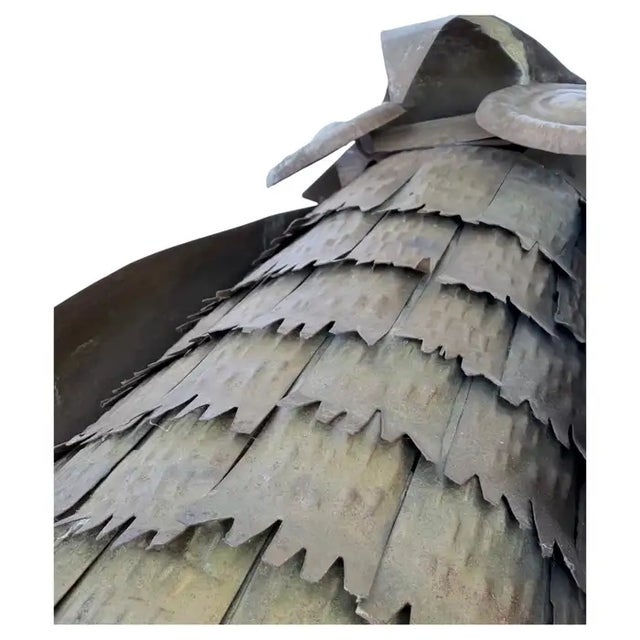 Metal Mid Century Modern Brutalist Metal Owl Sculpture in the Style of Curtis Jere For Sale - Image 7 of 8
