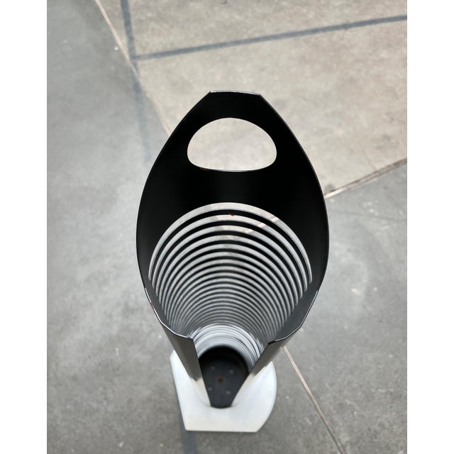 Postmodern Metal and Marble CD Rack Tower, 1980s For Sale - Image 6 of 18