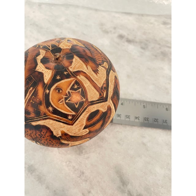 Brown Peruvian Mates Burilados Folk Art Gourd For Sale - Image 8 of 8