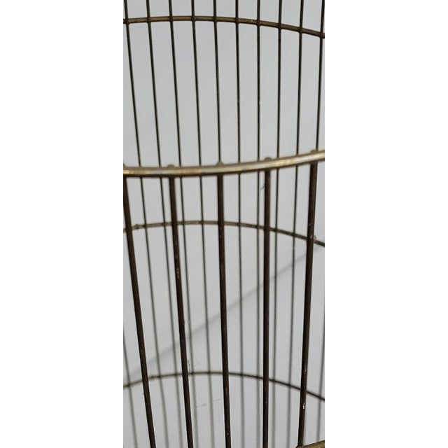 1960s Vintage MCM Cylinder Bird Cage Stand Hairpin Legs Black Atomic Mid Century For Sale - Image 5 of 10