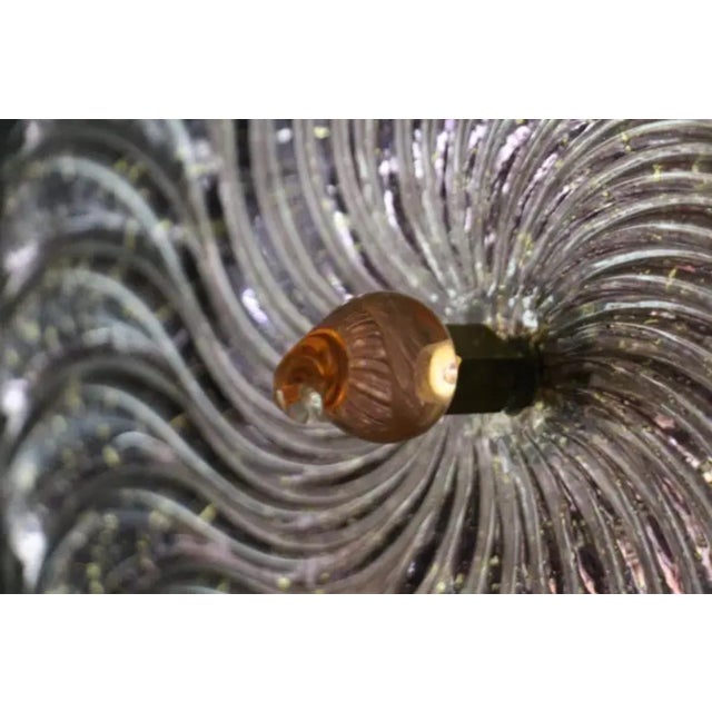 Mid-Century Modern Large Disc-Shaped Wall Lights in Light Purple and Golden Murano Glass, 2000, Set of 2 For Sale - Image 3 of 16