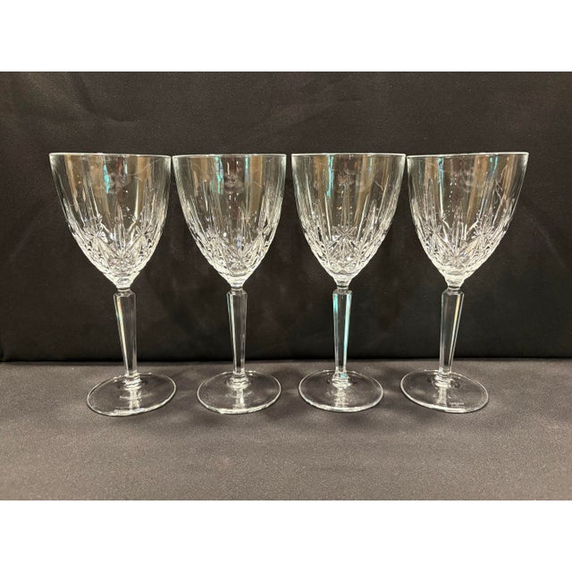 Set of Four Marquis by Waterford Water Goblets in the Sparkle Pattern For Sale - Image 9 of 9