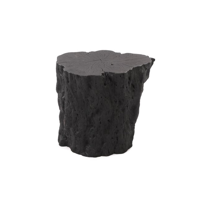 2020s Black Lychee Living Edge Accent or Side Table or Stool 4 For Sale - Image 5 of 5
