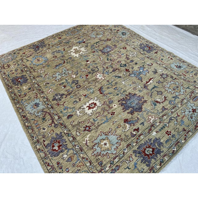 Sage Green Oushak Rug 8x10 For Sale - Image 6 of 6