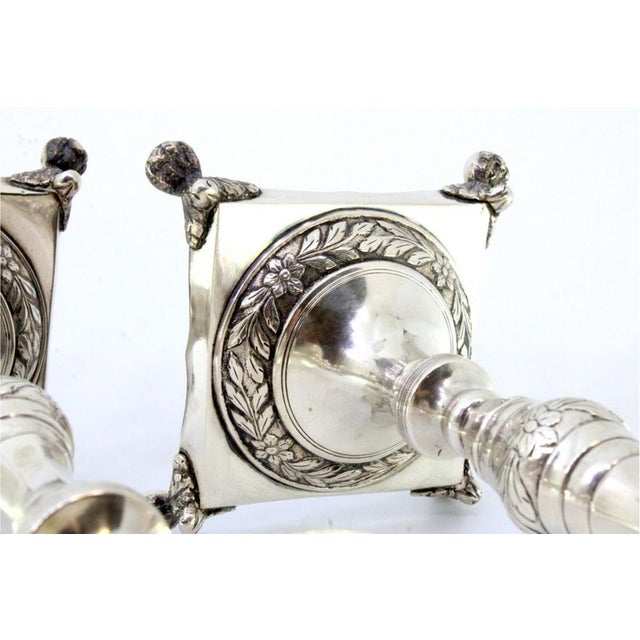 Silver Candlesticks with Turned Stems, Set of 2 For Sale - Image 5 of 9