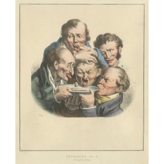 Louis-Léopold Boilly, Grimaces Plate 6, 1823, Lithograph For Sale - Image 3 of 10