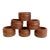 Vintage Mid-Century Modern Teak Wood Napkin Rings – Set of 6, Boho Neutral Wood Table Setting For Sale