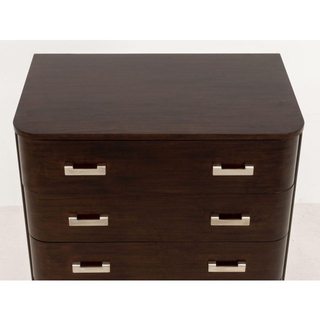 Late 20th Century Art Deco Style Rosewood Chests of Drawers, Pair For Sale - Image 5 of 9