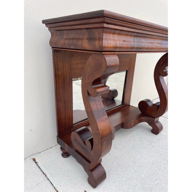 Antique Berkey & Gay Empire Revival Mahogany Petticoat Table For Sale - Image 9 of 11