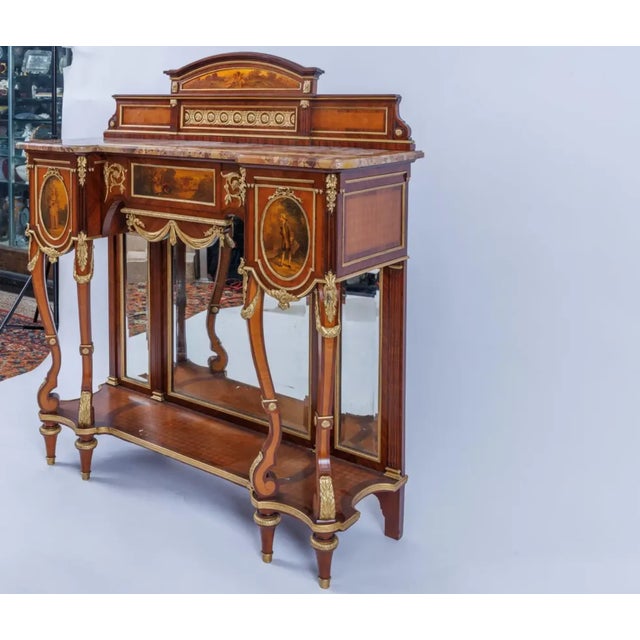 Wood A French Ormolu Mounted Kingwood and Vernis Martin Console Table, Circa 1880 For Sale - Image 7 of 14