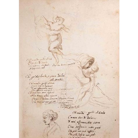 Unknown, Mother and Child Drawing, 1980s, Ink on Paper For Sale - Image 3 of 3