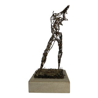 Clyde Ball Bronze Metal Stick Abstract Figure For Sale
