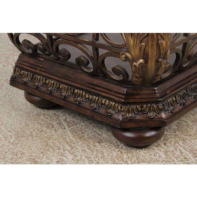 Designer Metal Base Leather Top Console Table For Sale - Image 11 of 18