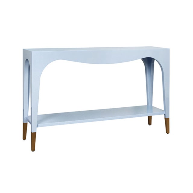 New special order item. Not vintage. Elevate your entryway or living space with this striking two-tier console table,...