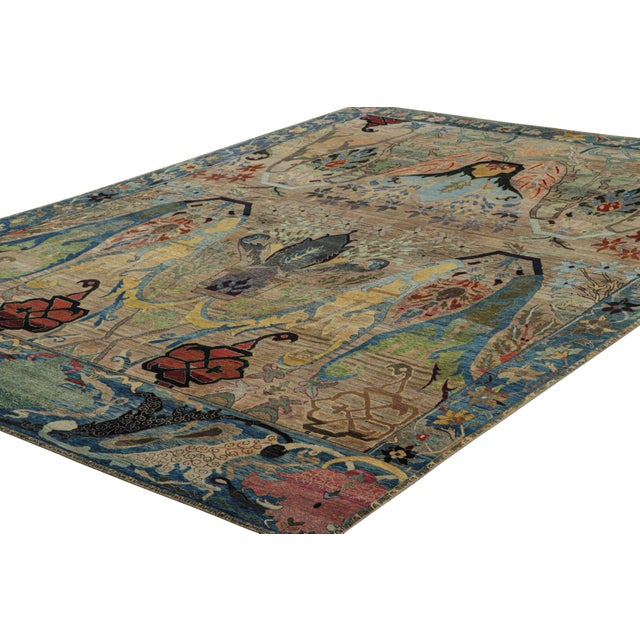 Traditional Rug & Kilim’s Persian Style Rug in Beige With Polychromatic Floral Patterns For Sale - Image 3 of 7