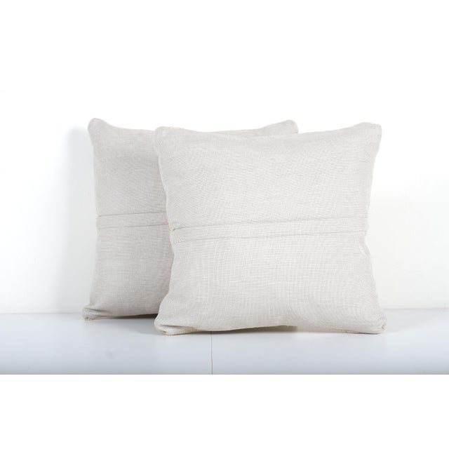 Striped Organic Hemp Kilim Pillow Cover - a Pair For Sale - Image 4 of 4