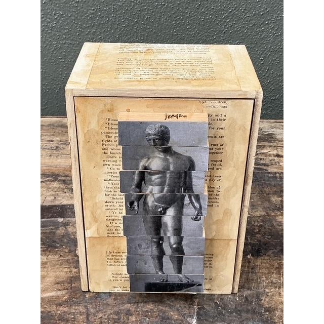 Vintage Original Mixed Media Jenga Box For Sale In West Palm - Image 6 of 14