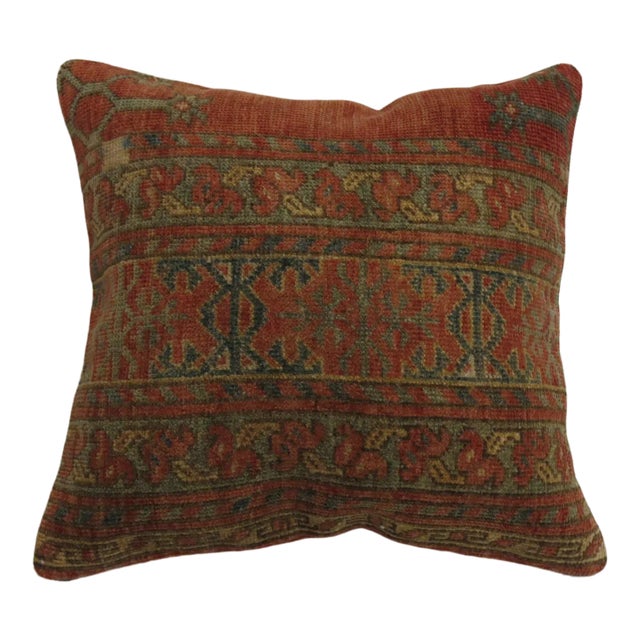 Tribal Afghan Vintage Rug Pillow For Sale