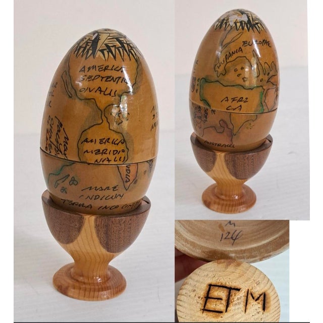 Vintage Lot 3 Russian Hand Painted Wooden Egg Sets Plus Matryoshka Dolls For Sale - Image 11 of 12