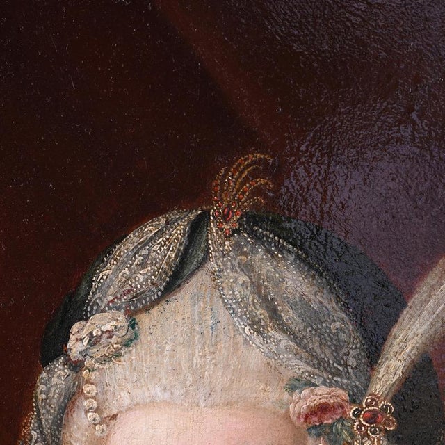 Wood After V. Lukitsch Borowikowski, Oval Baroque Portrait of Young Noblewoman, 18th Century, Oil Painting For Sale - Image 7 of 7