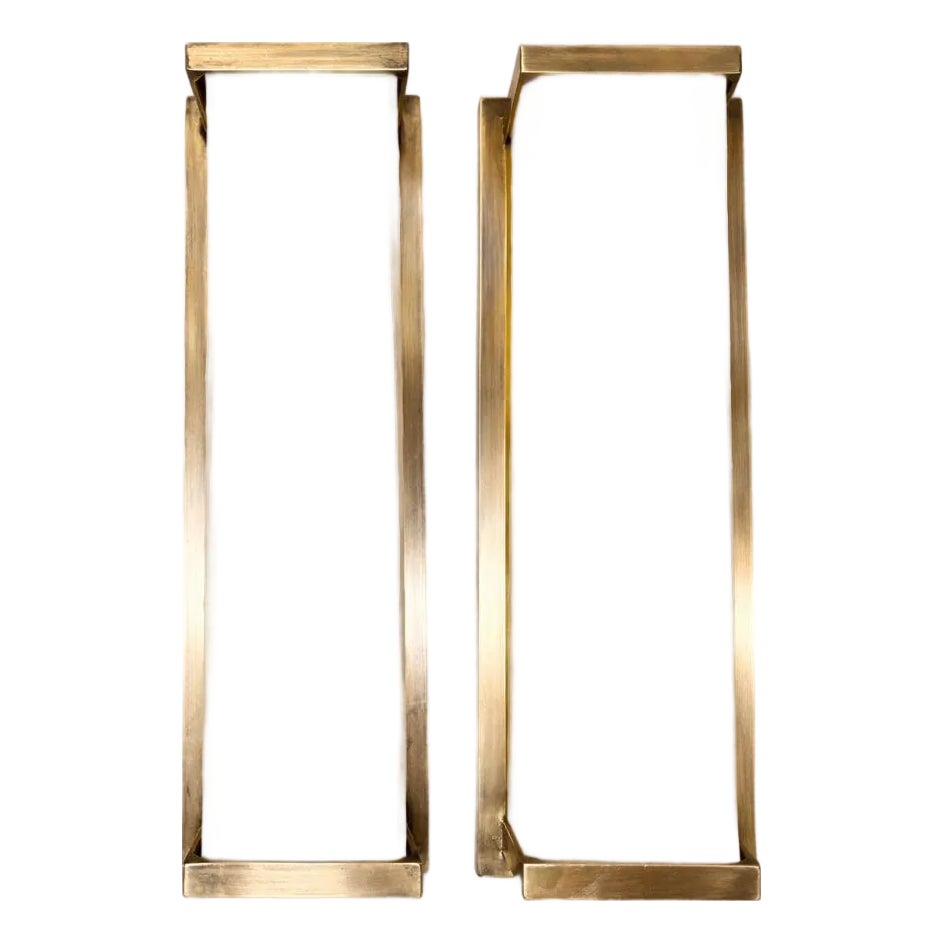 Textured Glass & Solid Brass Wall Light Columns – Elegant Architectural ...