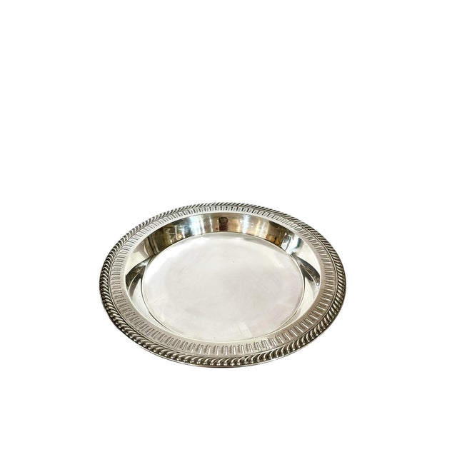 Mid 20th Century Mid Century Silver Plate Lazy Susan Tray For Sale - Image 5 of 15