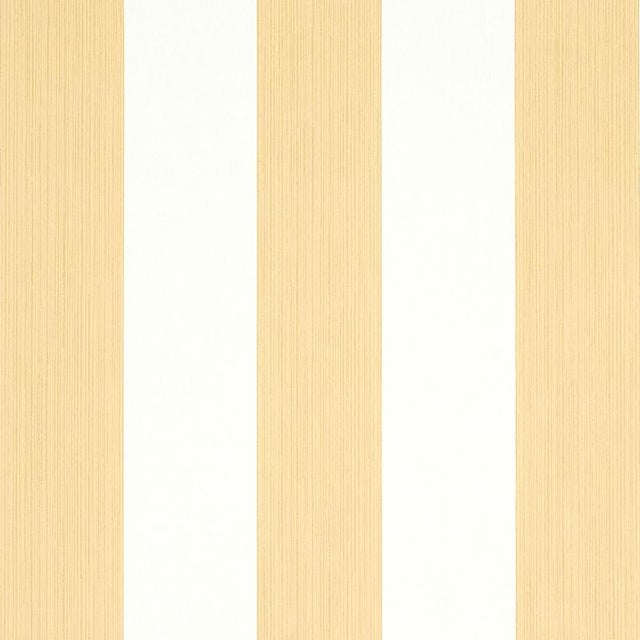 Schumacher Edwin Stripe Wide Wallpaper in Wheat For Sale